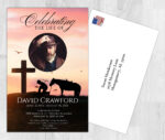 Cowboy Cross Theme Death Memory & Remembrance Cards To Remember A Loved One