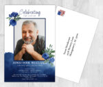 Blue Flower Theme Death Memory & Remembrance Cards To Remember A Loved One