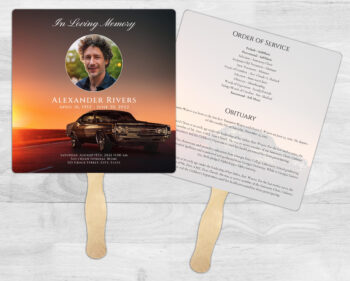 Muscle Car Theme Memorial Funeral Fan Printing