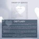 Blue heart Theme Memorial Funeral Fan Printing