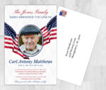 American Flag Theme Death Memory & Remembrance Cards To Remember A Loved One