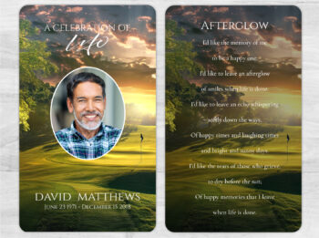 Funeral Memorial Golf Memorial Card
