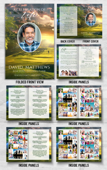 Golf Course Funeral Memorial Program Print