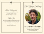 Christian Cross Funeral Memorial Program Print
