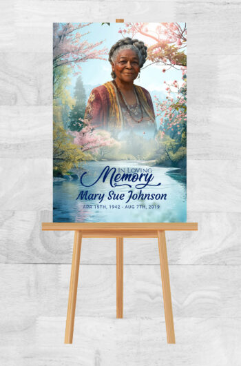 River Mountain Funeral Poster Memorial Print