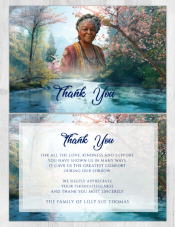 River Mountain Funeral Thank You Card Memorial Print