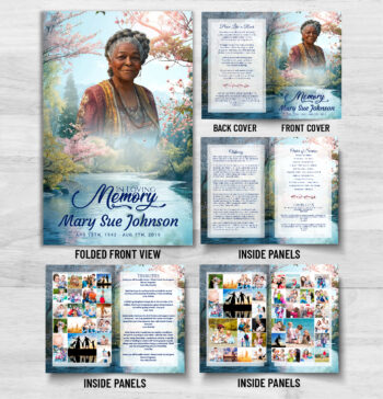 River Mountain Funeral Program Memorial Print