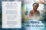 River Mountain Funeral Folded Memorial Card Print