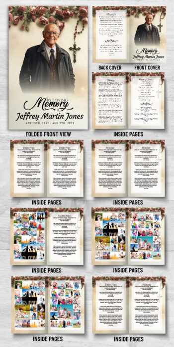 Catholic Mass Rosary Funeral Memorial Program Print