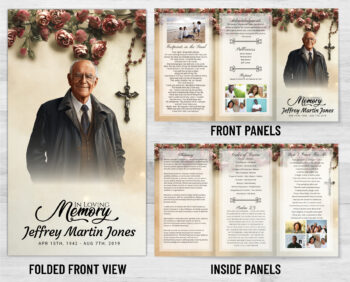 Catholic Mass Trifold Funeral Memorial Program Print
