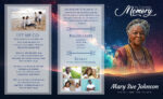 Starry Night Sky Trifold Funeral Program Print