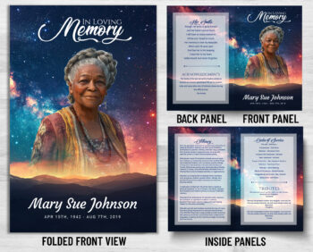 Starry Night Sky Funeral Program Memorial Program Print