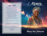 Starry Night Sky Funeral Program Memorial Program Print