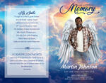 Stairway To Heaven Angel Wings Funeral Memorial Program Prints