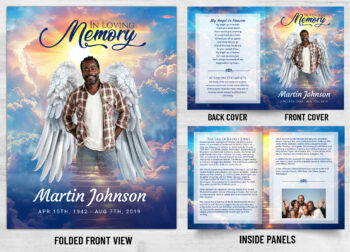 Stairs To Heaven Angel Wings Memorial Card Print