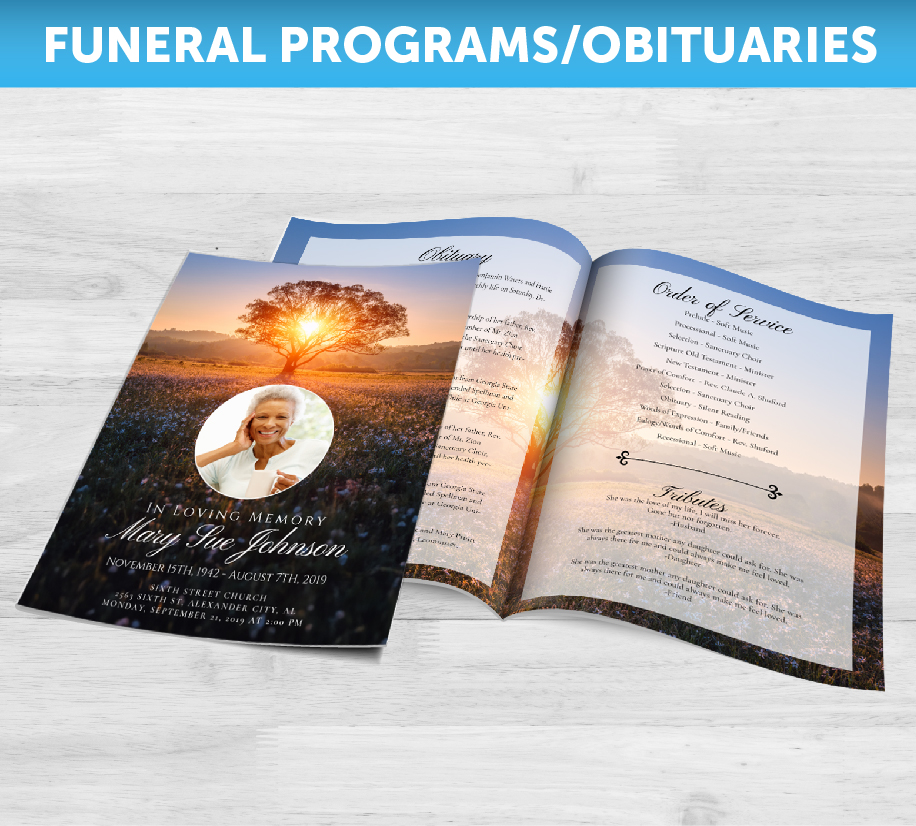 Folded Funeral Program Prints