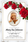 Red Roses Funeral Program Prints Next Day Overnight