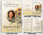 Sunflower Funeral Program Prints Next Day Overnight