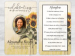 Sunflower Memorial Prayer Card