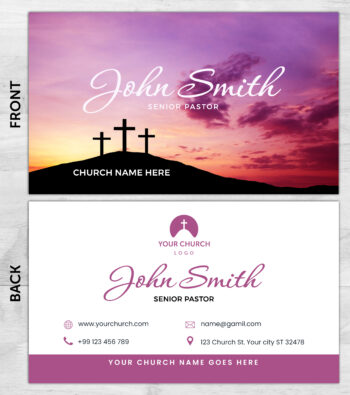 Church ministry business card prints