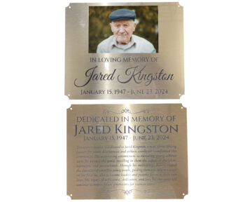 Custom Outdoor In Memory Dedication Metal Plaque