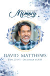 Blue Flowers Memorial Funeral Poster Print