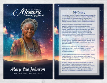 Starry Night Sky Memorial Funeral Program Prints