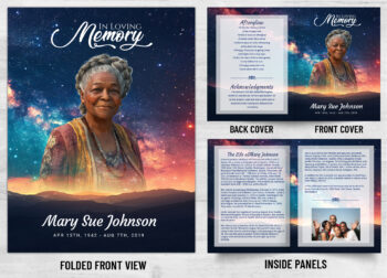 Starry Night Sky Folded Memorial Card Prints