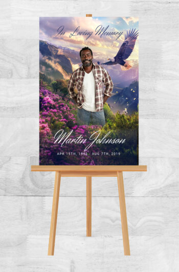 On Eagels Wings Funeral Memorial Poster Print