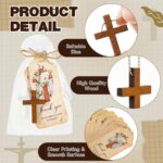 Wooden Cross Keychain with Cards