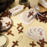 Wooden Cross Keychain with Cards