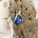 Blue Crystal Heart Dad Pendant Urn