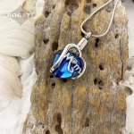 Blue Crystal Heart Mom Pendant Urn