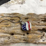 Heart American Flag Urn Necklace