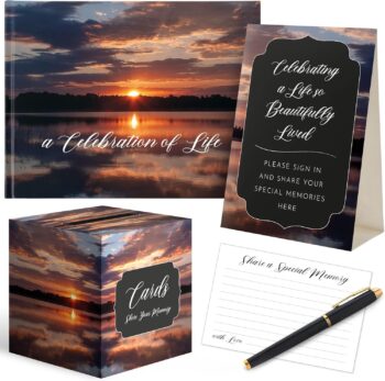 Guest Book, 60 Memory Cards, Pen, Table Sign & Card Box