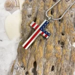 Patriotic Cross Pendant Urn