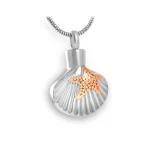 Scallop Shell with Starfish Urn Necklace