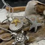 Scallop Shell with Starfish Urn Necklace