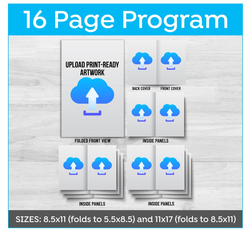 16 Page Funeral Program Print Ready Artwork Upload