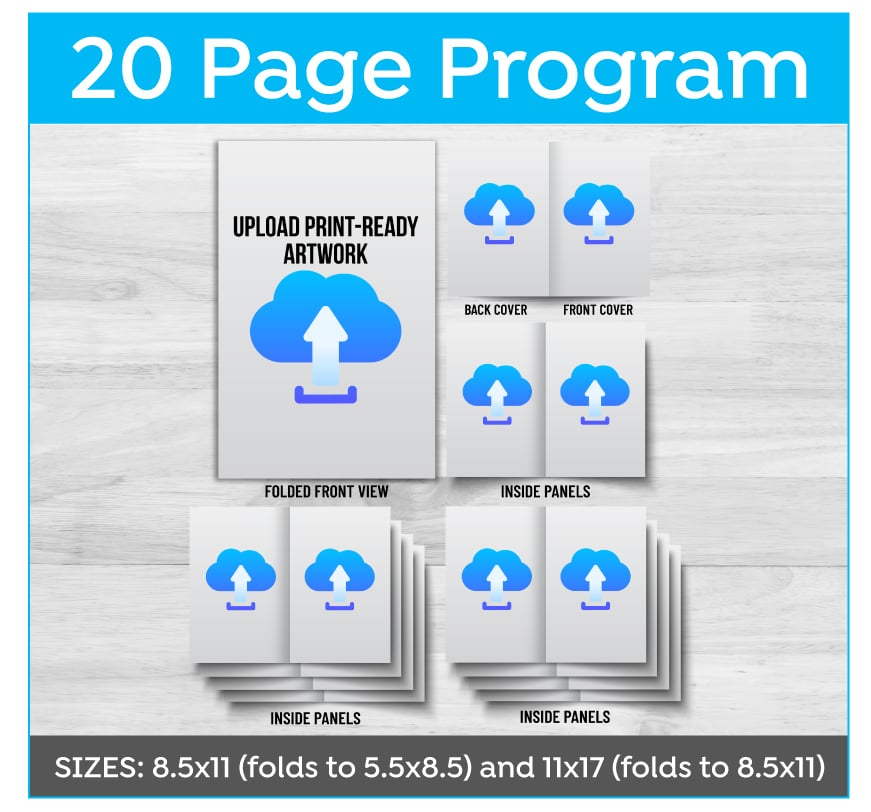 20 Page Funeral Program Print Ready Artwork Upload