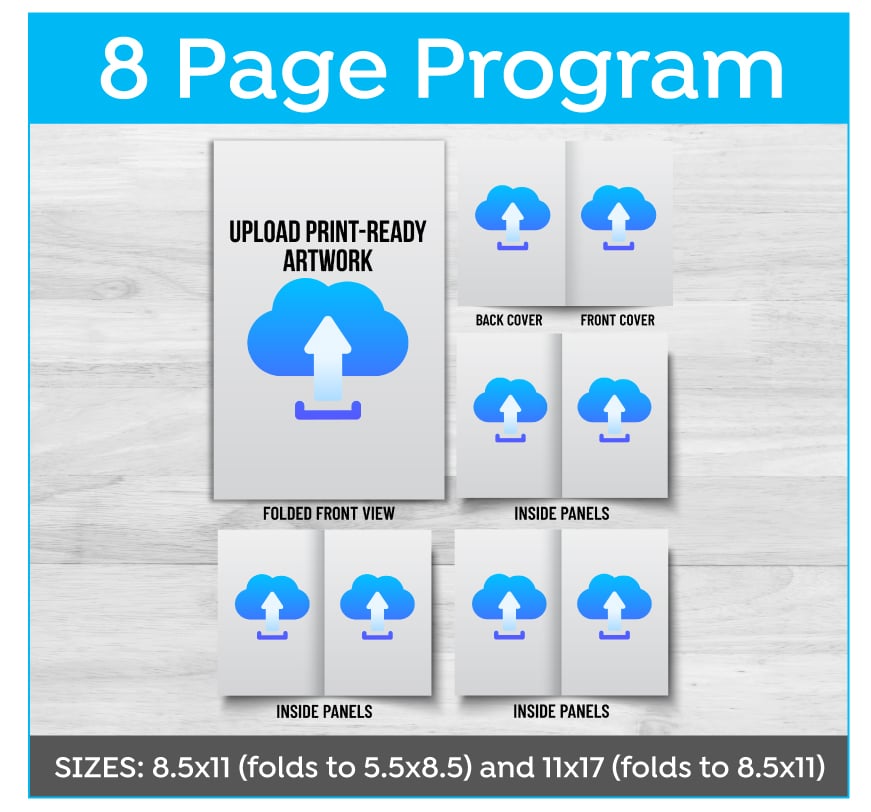 8 Page Funeral Program Print Ready Artwork Upload