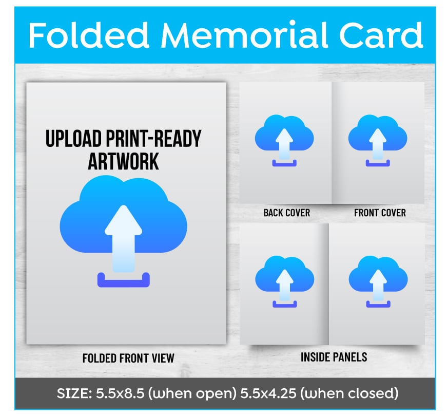 Folded Memorial Card Print Ready Artwork Upload