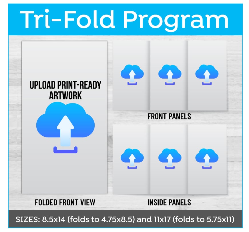 Tri-Fold Funeral Program Print Ready Artwork Upload