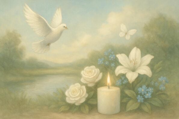 Bulk Funeral Bookmark Printing for Churches and Large Families: A Compassionate Guide - peaceful and comforting visual