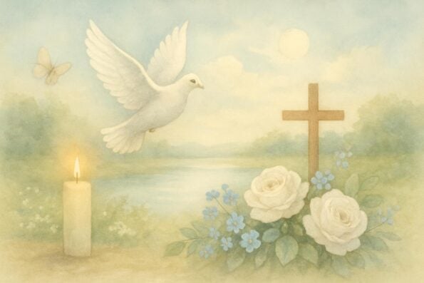 Catholic Funeral Thank You Cards: Wording and Religious Designs for Faithful Remembrance - peaceful and comforting visual