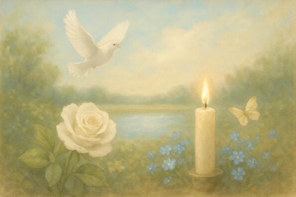 Custom Photo Ideas for Funeral Prayer Cards People Will Treasure - peaceful and comforting visual