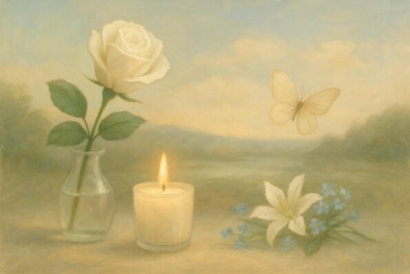 Examples of Personalized Memorial Keepsakes for Funeral Guests: Meaningful Ways to Cherish a Loved One - peaceful and comforting visual