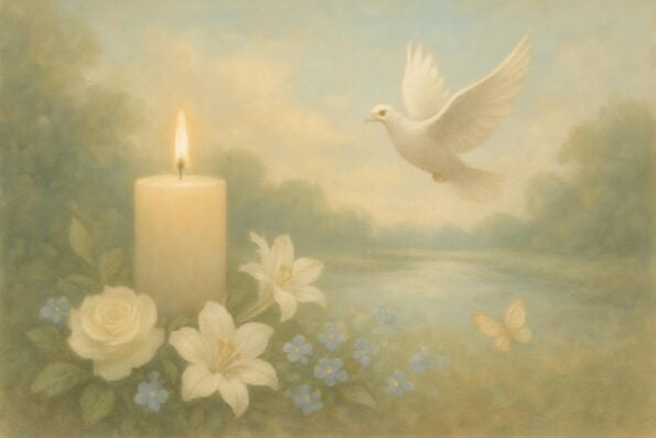 How to Ask for Help Writing an Obituary When Overwhelmed: Gentle Guidance for Families in Need - peaceful and comforting visual