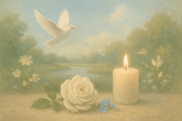 How to Organize Content in a Booklet-Style Funeral Program: A Compassionate Guide for Families - peaceful and comforting visual