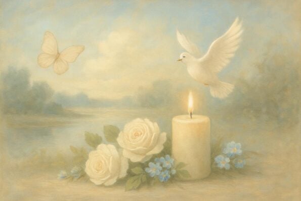 Memorial Bookmarks for Church Services: Ideas and Inspiration - peaceful and comforting visual
